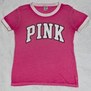 VS PINK Sheer Short Sleeve Top